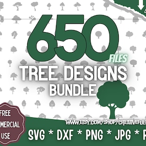 Tree Designs SVG Bundle | For Laser, Printing, CNC, etc | Creative Projects | Instant Download | Commercial License | Pack 04