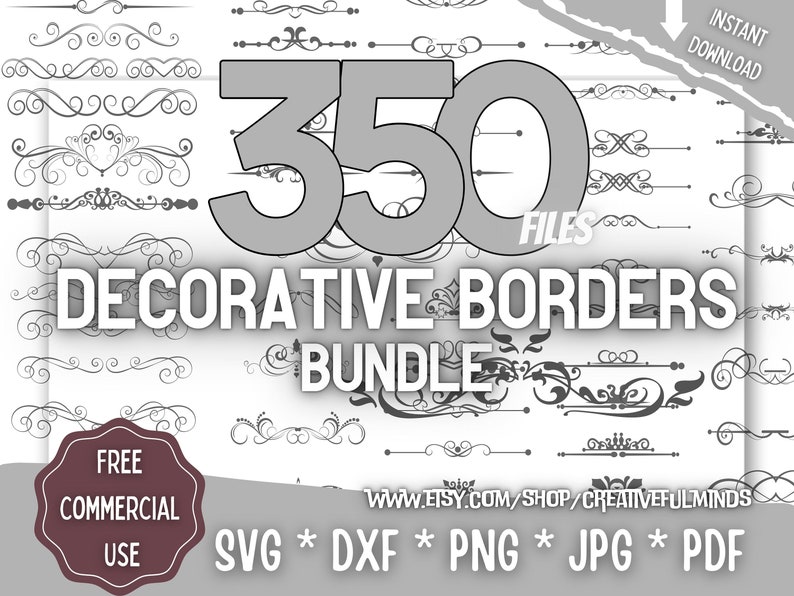 Decorative Borders SVG Bundle | for Cricut, CNC, Laser, Etc | Creative ...