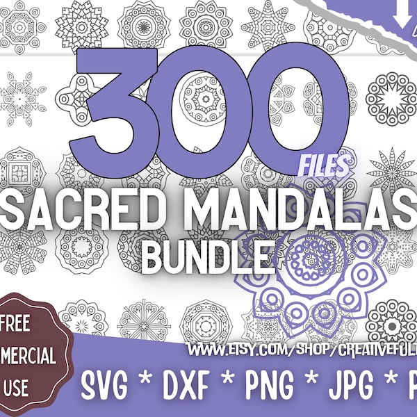 Paquete SVG de mandalas sagrados / Para Cricut, CNC, láser, etc. / Proyectos creativos / Descarga instantánea / Licencia comercial
