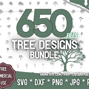 Tree Designs SVG Bundle | For Laser, Printing, CNC, etc | Creative Projects | Instant Download | Commercial License | Pack 01
