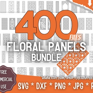 Floral Panels SVG Bundle | For CNC, Laser, Printing, etc | Creative Projects | Instant Download | Commercial License