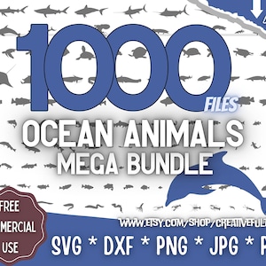 Ocean Animals SVG Mega Bundle | For Cricut, CNC, Laser, etc | Creative Projects | Instant Download | Commercial License