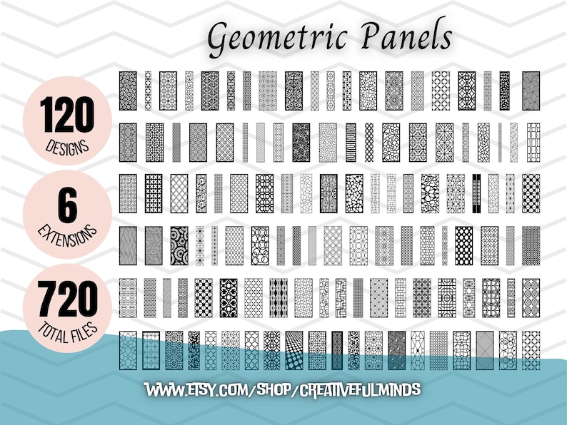 Geometric Designs Mega Bundle SVG Geometric Patterns, Designs, Panels, Animals Creative Projects Instant Download Commercial License Bild 3