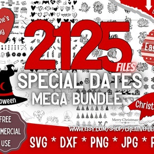 Halloween, Christmas, Valentine’s Day, Easter | Special Dates Mega Bundle SVG | Creative Projects | Instant Download | Commercial License
