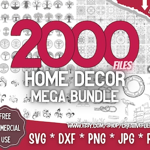 Home Decor Mega Bundle SVG | Celtic Trees, Geometric Patterns, Floral Motifs, Nautical Elements | Instant Download | Commercial License
