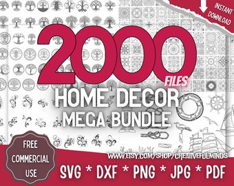 Home Decor Mega Bundle SVG | Celtic Trees, Geometric Patterns, Floral Motifs, Nautical Elements | Instant Download | Commercial License