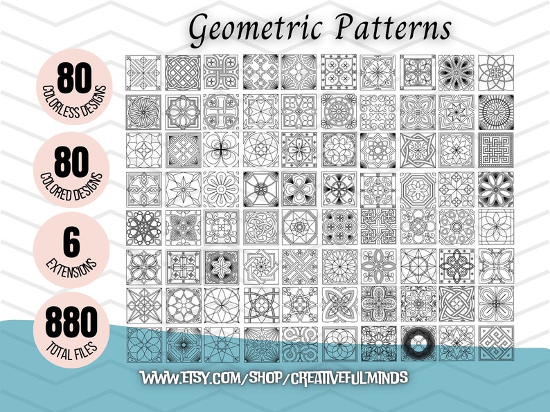 Geometric Designs Mega Bundle SVG Geometric Patterns, Designs, Panels, Animals Creative Projects Instant Download Commercial License Bild 4