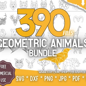 Geometric Animals SVG Bundle | For Cricut, CNC, Laser, etc | Creative Projects | Instant Download | Commercial License
