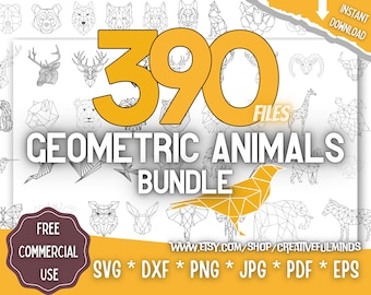 Geometric Animals SVG Bundle | For Cricut, CNC, Laser, etc | Creative Projects | Instant Download | Commercial License
