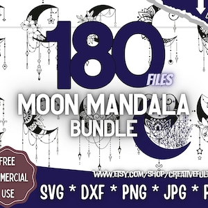 Moon Mandala SVG Bundle | For Cricut, CNC, Laser, etc | Creative Projects | Instant Download | Commercial License