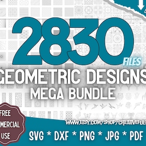 Geometric Designs Mega Bundle SVG Geometric Patterns, Designs, Panels, Animals Creative Projects Instant Download Commercial License Bild 1