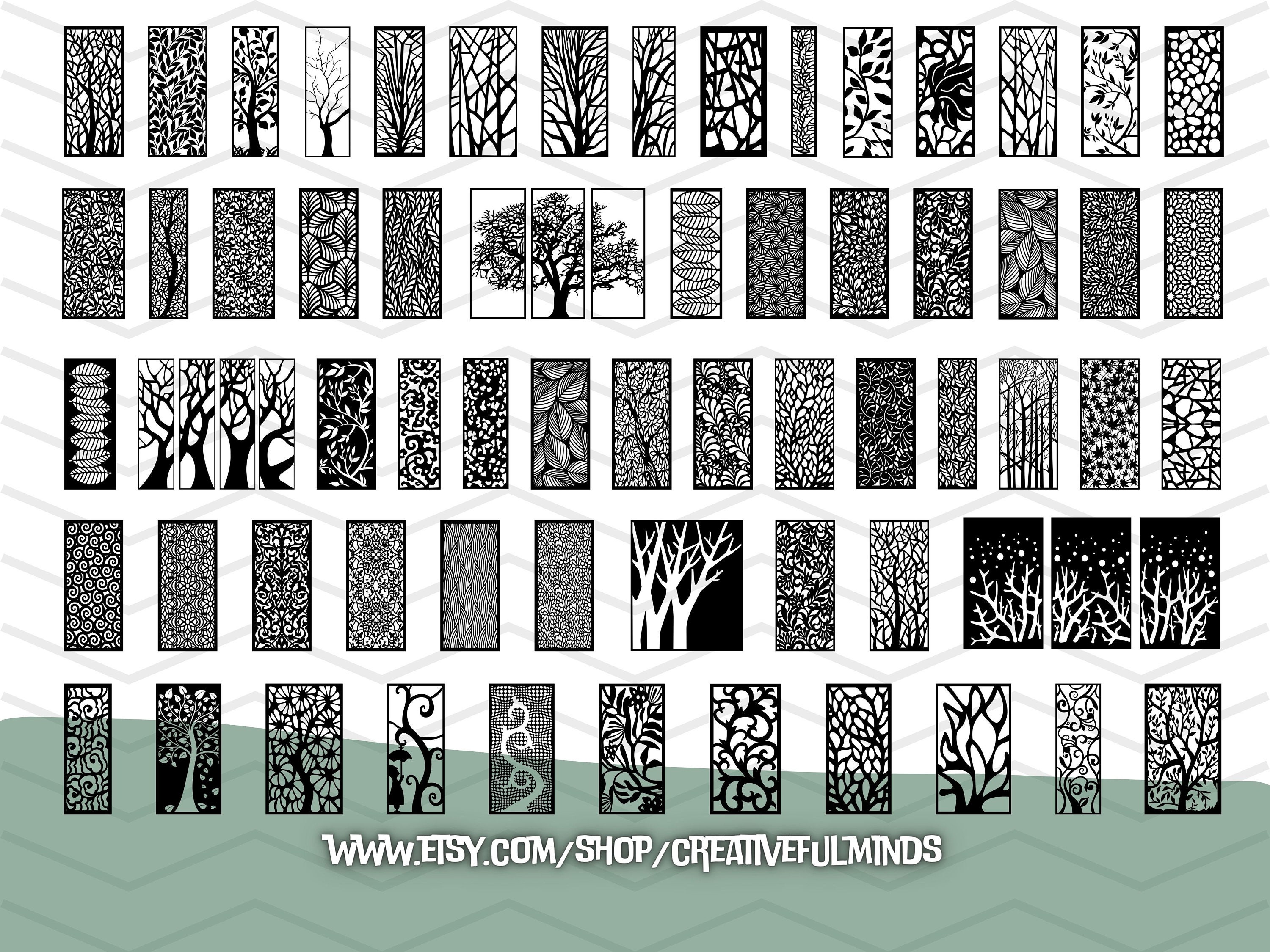 Tree Panel Pattern Vector Tree Panels SVG Bundle | for Cricut, CNC, Laser, Etc | Creative ...