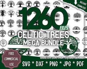 Celtic Trees Mega Bundle | SVG Trees and Monograms | For Cricut, CNC, Laser, etc | Creative Projects | Instant Download | Commercial License