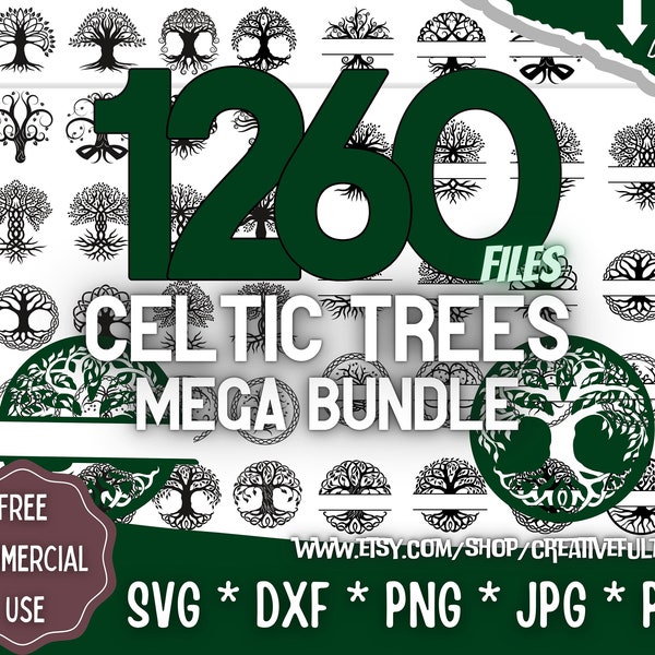 Celtic Trees Mega Bundle | SVG Trees and Monograms | For Cricut, CNC, Laser, etc | Creative Projects | Instant Download | Commercial License