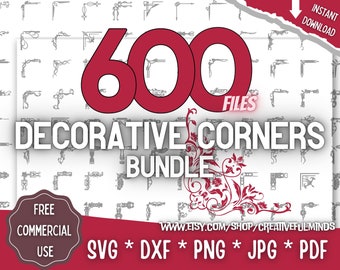 Decorative Corners SVG Bundle | For Cricut, CNC, Laser, etc | Creative Projects | Instant Download | Commercial License