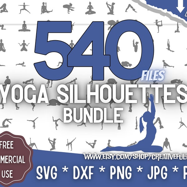 Yoga Silhouettes SVG Bundle | Yoga Poses For Cricut, CNC, Laser, etc | Creative Projects | Instant Download | Commercial License