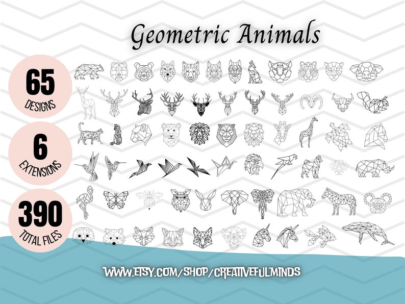 Geometric Designs Mega Bundle SVG Geometric Patterns, Designs, Panels, Animals Creative Projects Instant Download Commercial License Bild 5