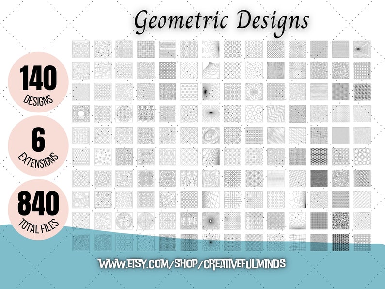 Geometric Designs Mega Bundle SVG Geometric Patterns, Designs, Panels, Animals Creative Projects Instant Download Commercial License Bild 2