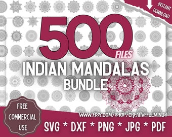 Indian Mandalas SVG Bundle | Sacred Geometry Designs | Cricut, CNC, Laser, etc | Creative Projects | Instant Download | Commercial License