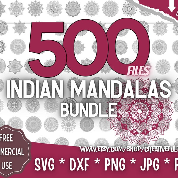 Indian Mandalas SVG Bundle | Sacred Geometry Designs | Cricut, CNC, Laser, etc | Creative Projects | Instant Download | Commercial License