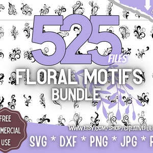 花のモチーフ SVG バンドル | 花の装飾 | Cricut、CNC、レーザーなど向け | クリエイティブ プロジェクト | 即時ダウンロード | 商用ライセンス
