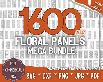 Florale Panels Mega Bundle SVG | Für kreative Projekte und Heimdekoration | Für CNC, Laser, Drucken usw. Sofortiger Download | Kommerzielle Lizenz