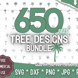 Tree Designs SVG Bundle | For Laser, Printing, CNC, etc | Creative Projects | Instant Download | Commercial License | Pack 02