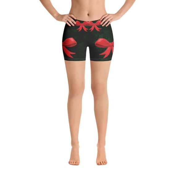 Pretty Bows Xmas Yoga Shorts