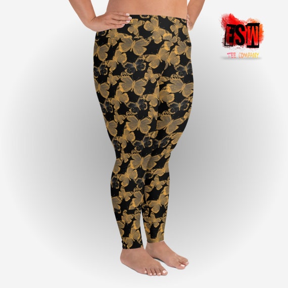 Butterfly Print Plus Size Women's Yoga Leggings Women's Activewear