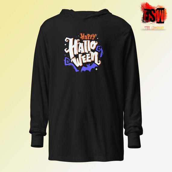 Happy Halloween Unisex,Men's,Women's Hooded long-sleeve tee