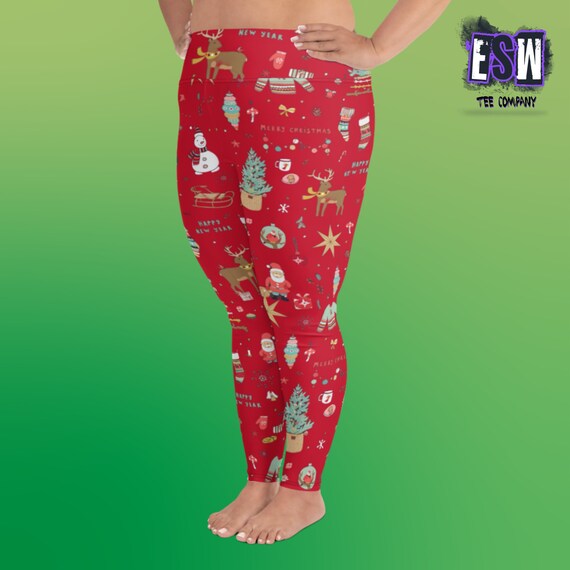 Christmas All-Over Print Plus Size Women's Yoga Leggings