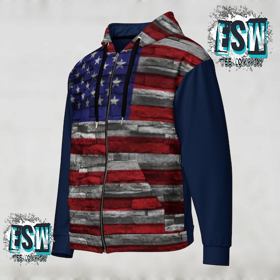 American Flag Unisex, Men's, Women's zip hoodie