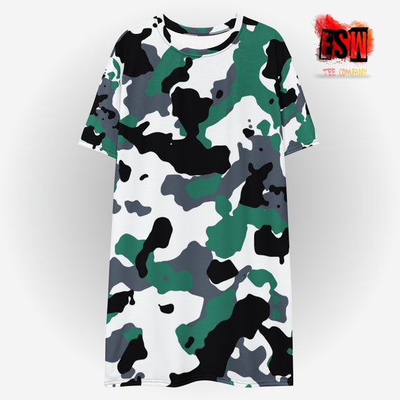 Camouflage print T-shirt dress