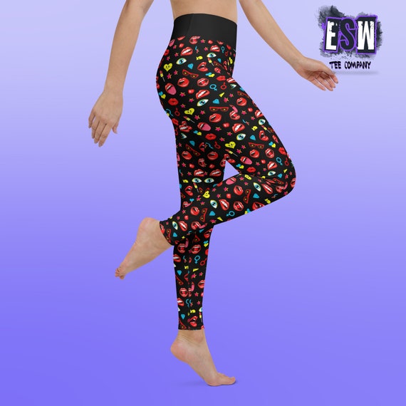 Lips funny graphic Women's Yoga Leggings Women's Activewear