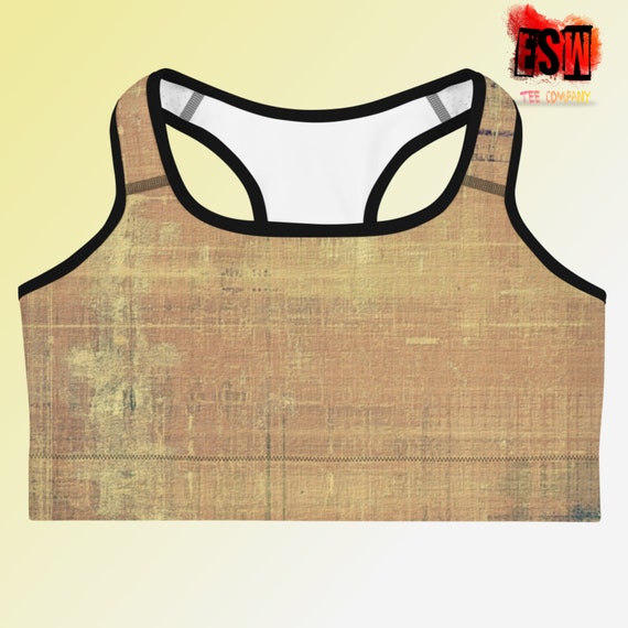 Gold printed pattern Sports bra, Women's Activewear