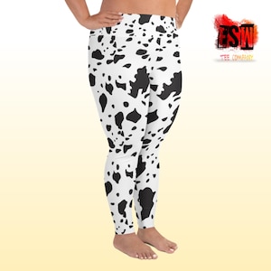 Cow Spotted Leggings for Women, Plus Size Workout Leggings