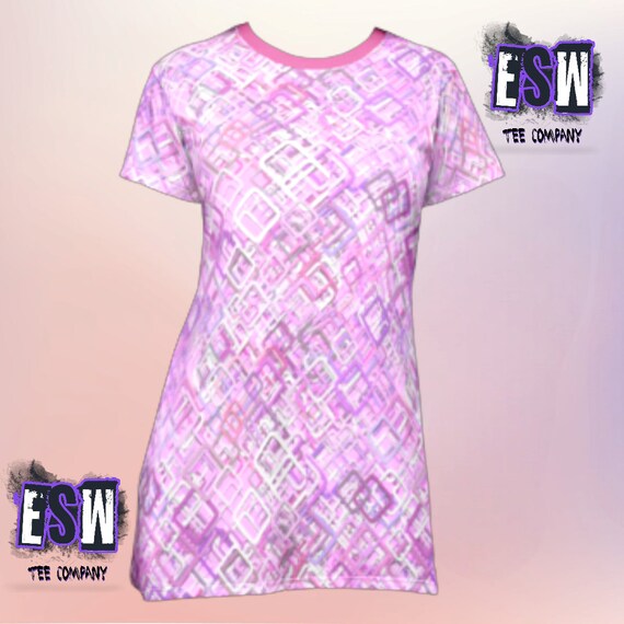 Pink design print Women's T-Shirt Dress
