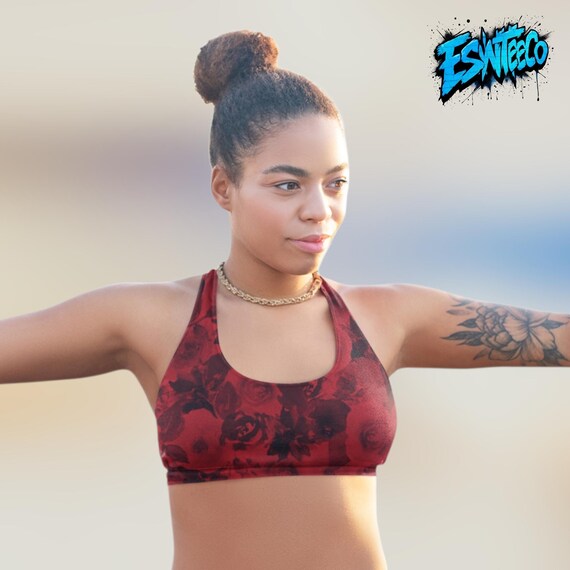 Scarlet Floral Recycled Padded Bikini Top