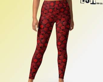 Roses yoga/fitnesslegging voor dames, sportkleding voor dames