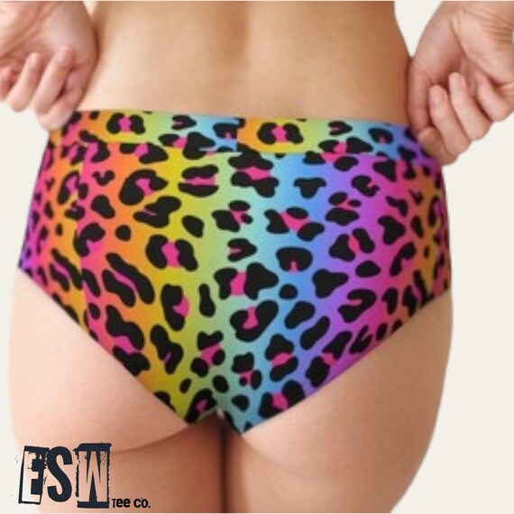 Rainbow Animal Print Women's Cheeky Briefss