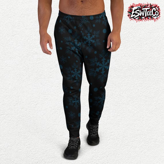 Snowflake Christmas Joggers, Unisex Loungewear, Slim Fit