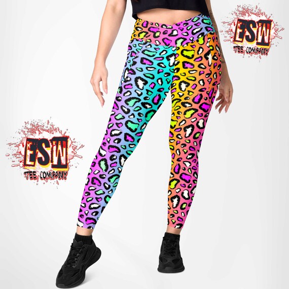 Pastel Animal print Crossover leggings with pockets