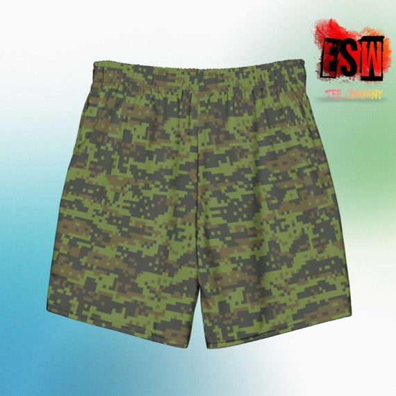Green Camo Men's swim trunks, Men's swimwear
