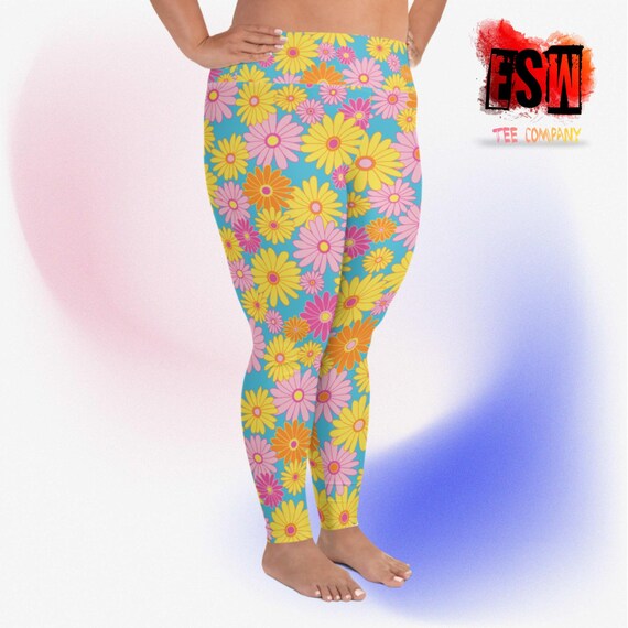 Daisy Floral print Plus Size Women's Leggings Women's Activewear