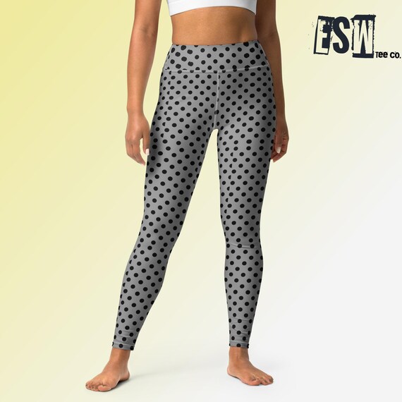 Grey And Black Women's Yoga Leggings, Women's Activewear