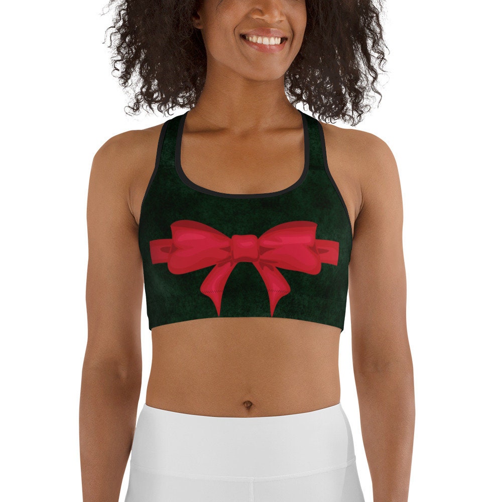 Christmas bows Sports bra sold by Ian Jones, SKU 40411373