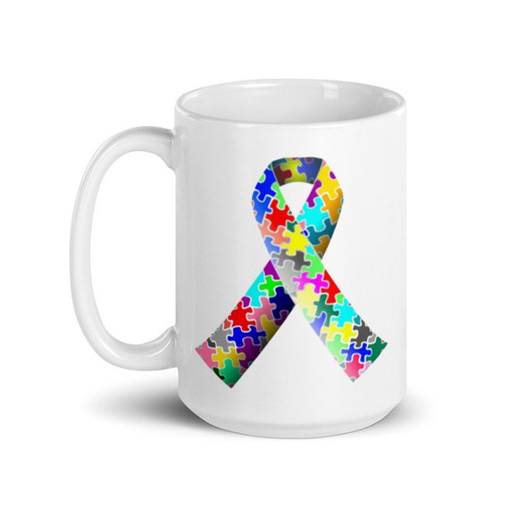 Autism Awareness White glossy mug