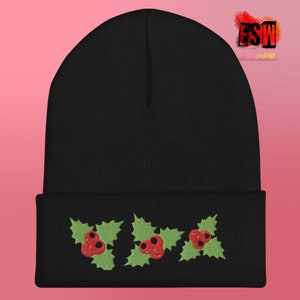 Mistletoe2 Christmas Cuffed Beanie