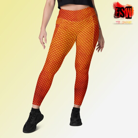 Burnt Orange Womens Yoga Leggings with pockets