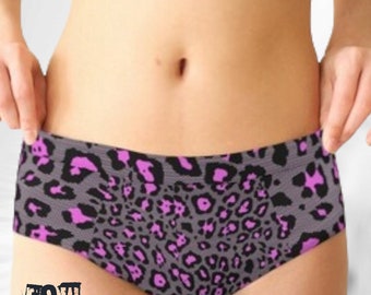 Pink and Black Animal Print Women&#39;s Cheeky Briefs